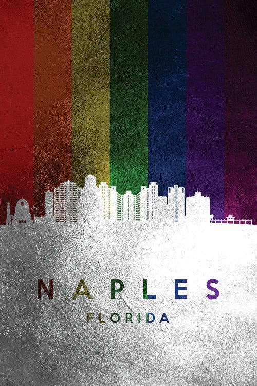 Naples Florida Spectrum Skyline by Adrian Baldovino wall art