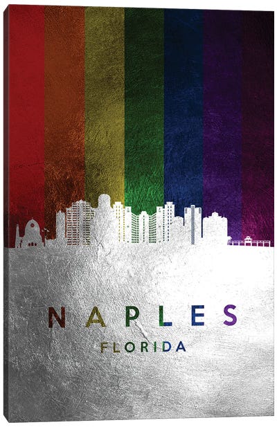 Naples Florida Spectrum Skyline Canvas Art Print - LGBTQ+ Art