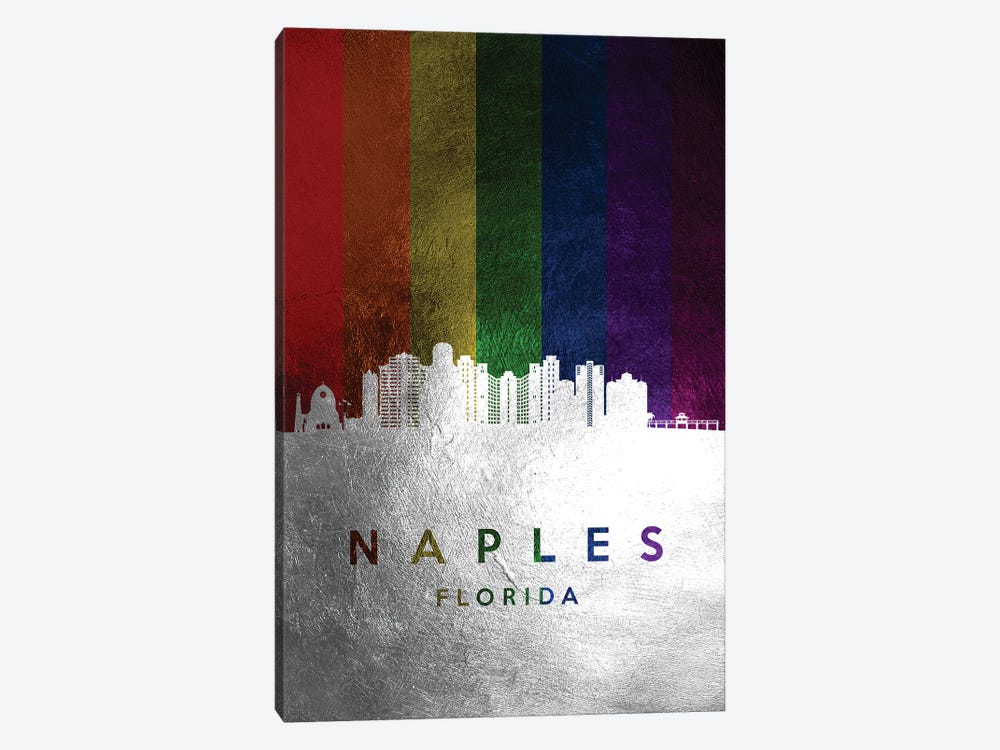 Naples Florida Spectrum Skyline by Adrian Baldovino 1-piece Canvas Art