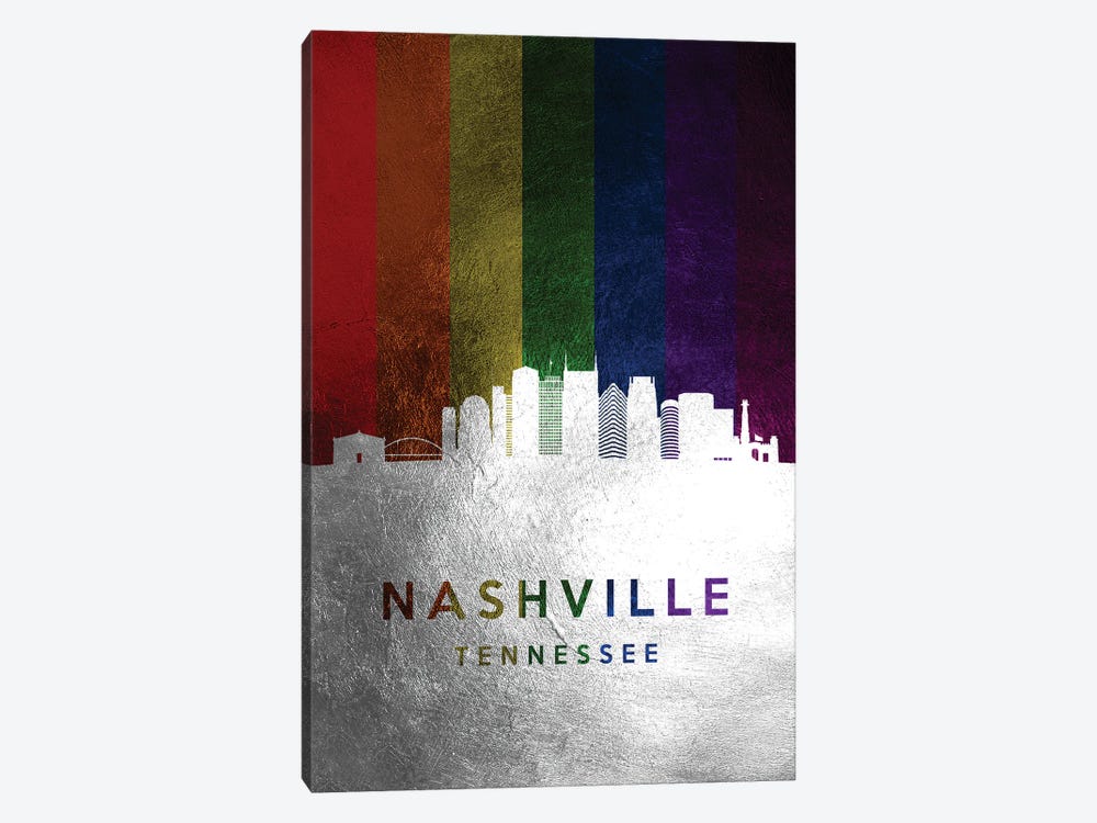 Nashville Tennessee Spectrum Skyline by Adrian Baldovino 1-piece Canvas Print