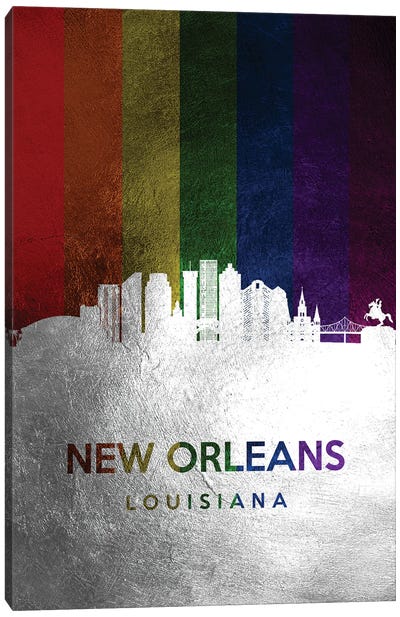 New Orleans Louisiana Spectrum Skyline Canvas Art Print - New Orleans Art