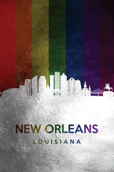 New Orleans Skylines: New Orleans Louisiana Spectrum Skyline by Adrian Baldovino