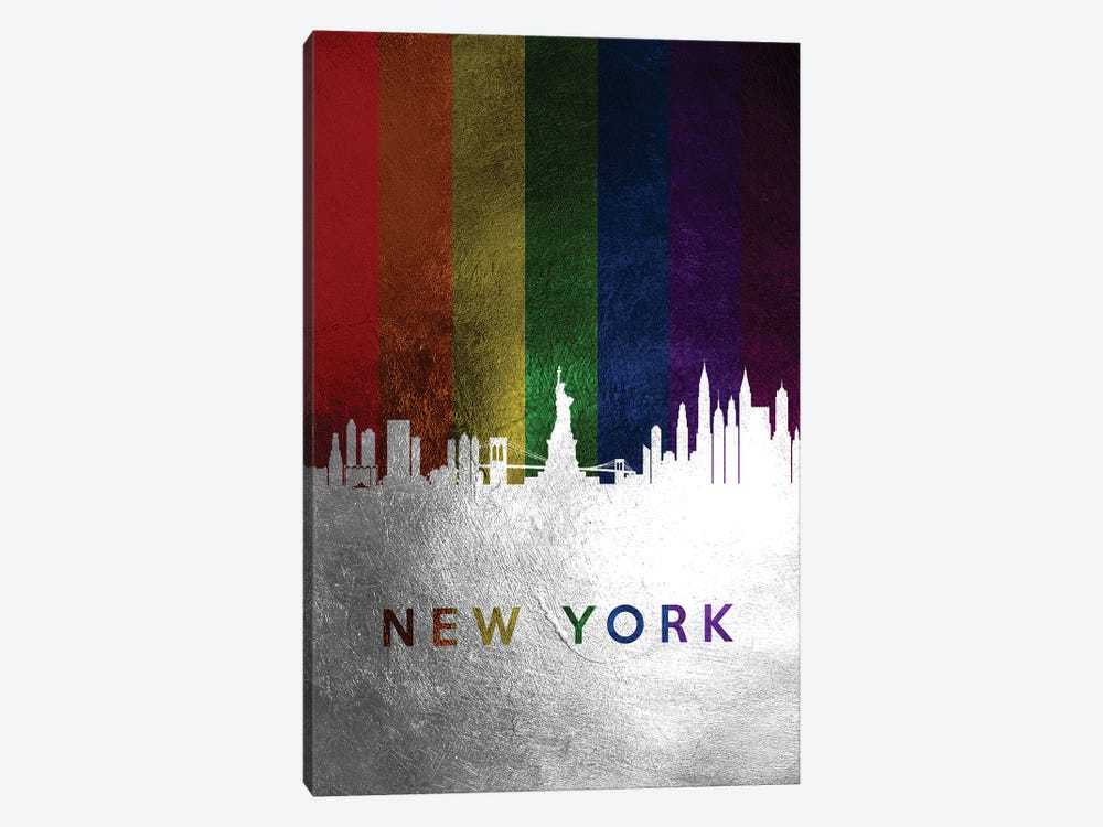 New York Spectrum Skyline by Adrian Baldovino 1-piece Canvas Art Print