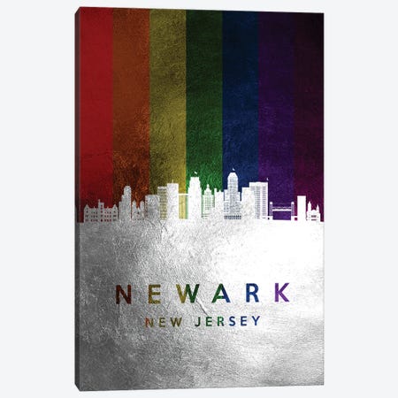 Newark New Jersey Spectrum Skyline Canvas Print #ABV724} by Adrian Baldovino Art Print