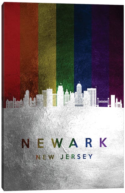 Newark New Jersey Spectrum Skyline Canvas Art Print - LGBTQ+ Art