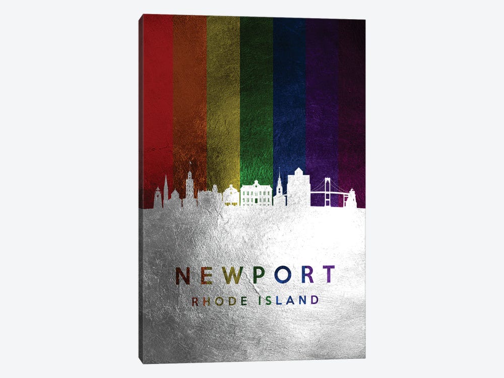Newport Rhode Island Spectrum Skyline by Adrian Baldovino 1-piece Canvas Art