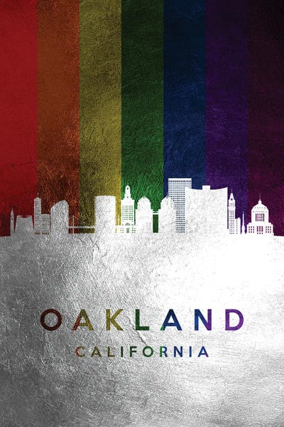 Oakland: Oakland California Spectrum Skyline by Adrian Baldovino
