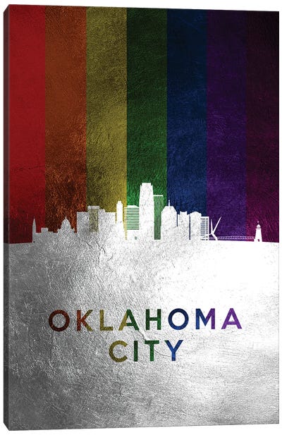 Oklahoma City Spectrum Skyline Canvas Art Print - Oklahoma Art