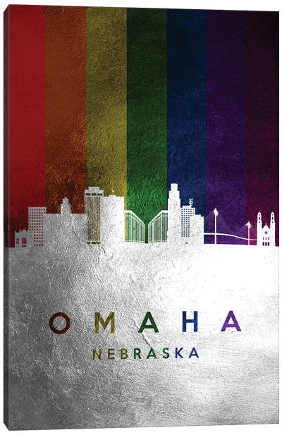 Omaha Nebraska Spectrum Skyline Canvas Art Print - Omaha Art