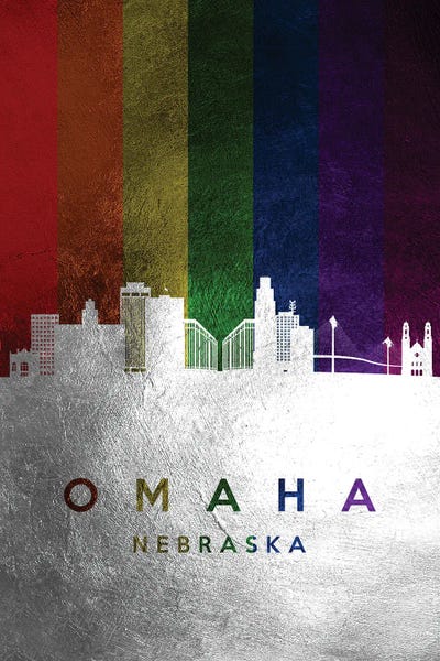 Nebraska: Omaha Nebraska Spectrum Skyline by Adrian Baldovino