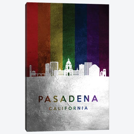 Pasadena California Spectrum Skyline Canvas Print #ABV731} by Adrian Baldovino Canvas Art Print