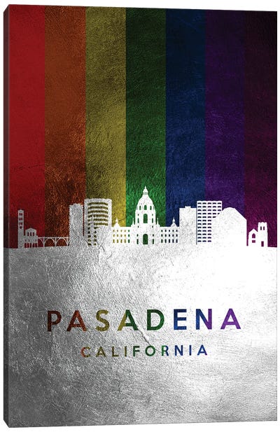 Pasadena California Spectrum Skyline Canvas Art Print