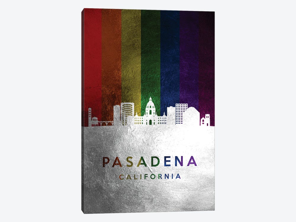 Pasadena California Spectrum Skyline by Adrian Baldovino 1-piece Canvas Art Print
