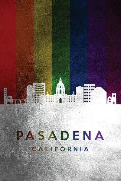 Pasadena: Pasadena California Spectrum Skyline by Adrian Baldovino