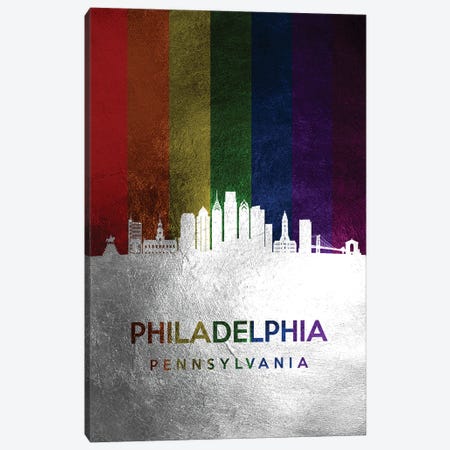 Philadelphia Pennsylvania Spectrum Skyline Canvas Print #ABV732} by Adrian Baldovino Canvas Print