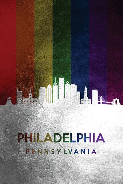 Philadelphia: Philadelphia Pennsylvania Spectrum Skyline by Adrian Baldovino