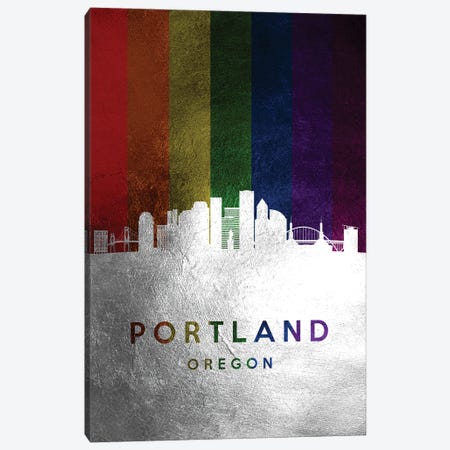 Portland Oregon Spectrum Skyline Canvas Print #ABV735} by Adrian Baldovino Canvas Art