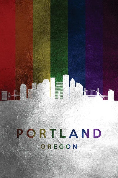 Portland: Portland Oregon Spectrum Skyline by Adrian Baldovino