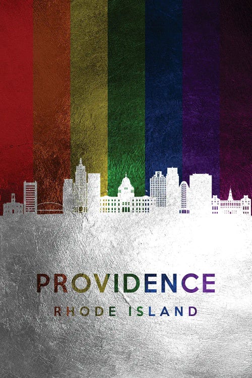 Providence Rhode Island Spectrum Skyline by Adrian Baldovino wall art