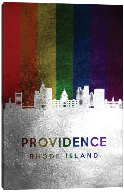 Providence Rhode Island Spectrum Skyline Canvas Art Print