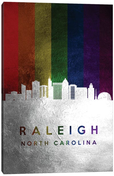 Raleigh North Carolina Spectrum Skyline Canvas Art Print - Raleigh Art