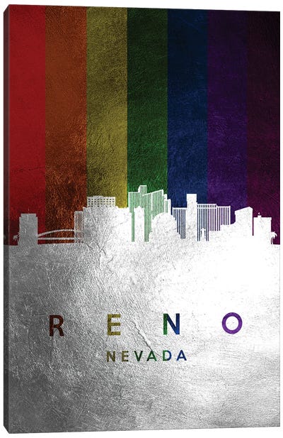 Reno Nevada Spectrum Skyline Canvas Art Print - Silver Art