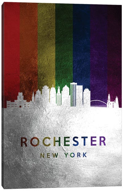 Rochester New York Spectrum Skyline Canvas Art Print - Rochester