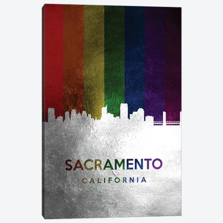 Sacramento California Spectrum Skyline Canvas Print #ABV742} by Adrian Baldovino Canvas Art