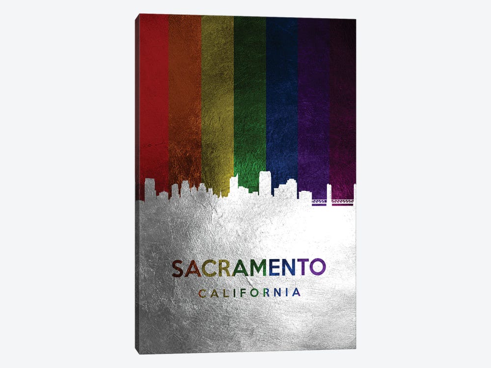 Sacramento California Spectrum Skyline by Adrian Baldovino 1-piece Canvas Art Print