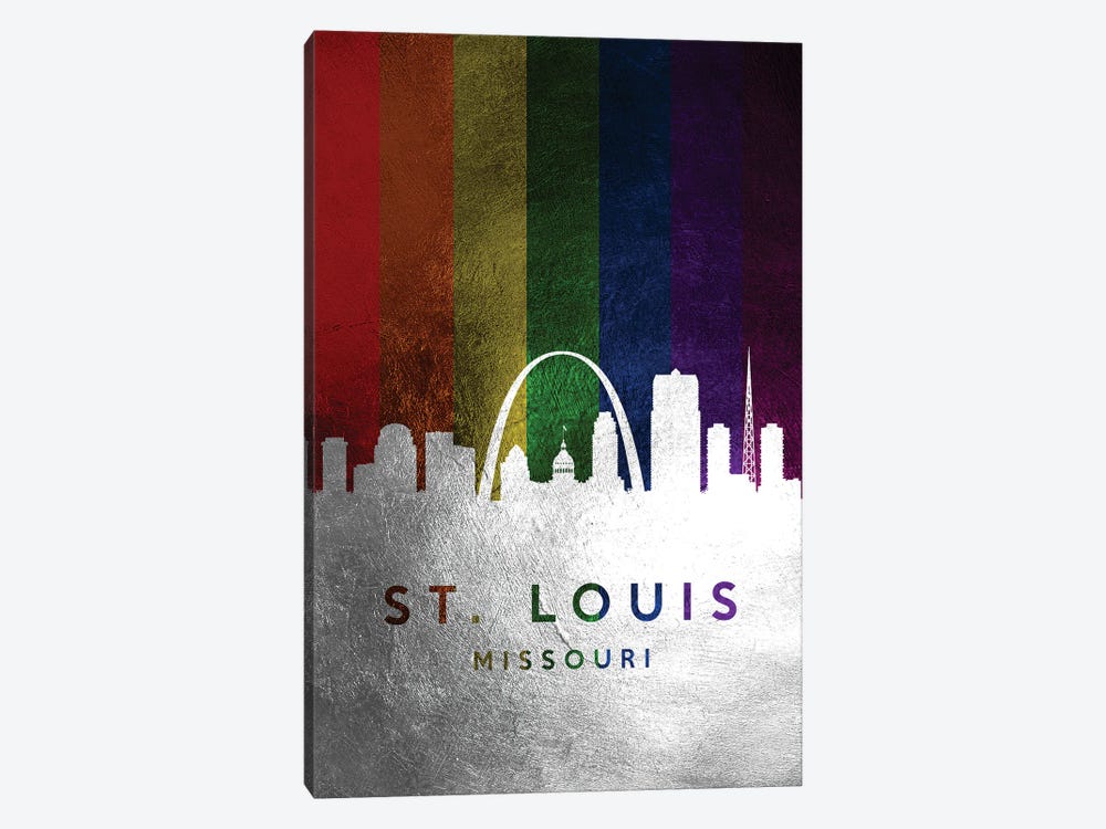 St. Louis Missouri Spectrum Skyline 2 by Adrian Baldovino 1-piece Canvas Wall Art
