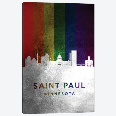 Saint Paul Minnesota Spectrum Skyline Canvas Print #ABV746} by Adrian Baldovino Canvas Art Print