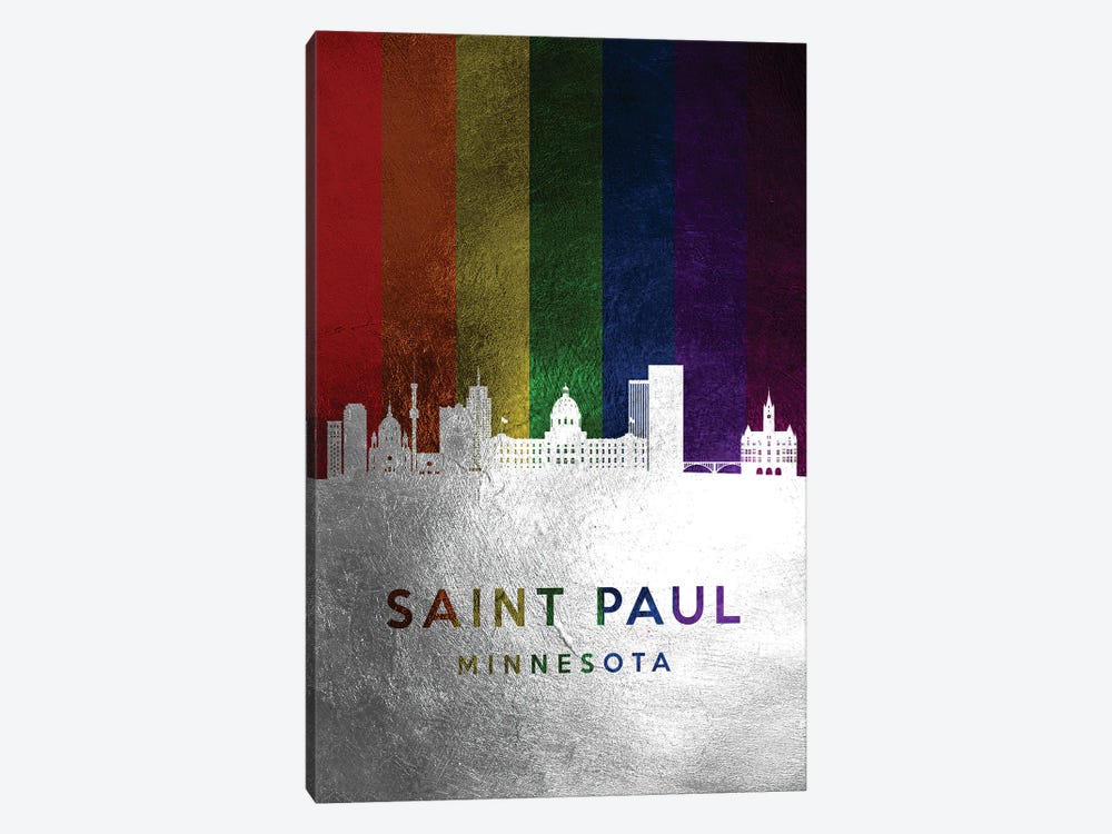 Saint Paul Minnesota Spectrum Skyline by Adrian Baldovino 1-piece Art Print