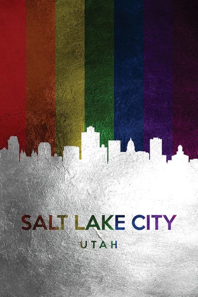 Salt Lake City Utah Spectrum Skyline by Adrian Baldovino canvas print