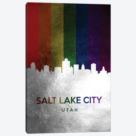 Salt Lake City Utah Spectrum Skyline Canvas Print #ABV747} by Adrian Baldovino Art Print
