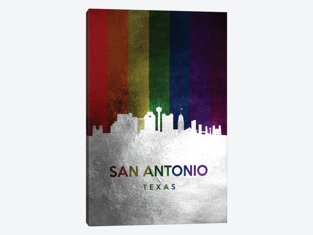 San Antonio Texas Spectrum Skyline by Adrian Baldovino 1-piece Canvas Art