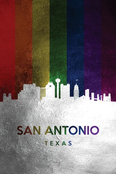 LGBTQ: San Antonio Texas Spectrum Skyline by Adrian Baldovino