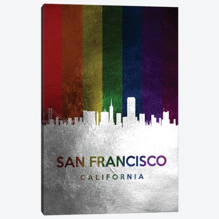 San Francisco California Spectrum Skyline Canvas Print #ABV753} by Adrian Baldovino Canvas Art Print