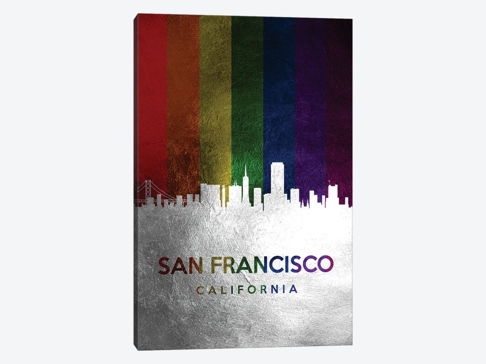 San Francisco California Spectrum Skyline by Adrian Baldovino 1-piece Canvas Print