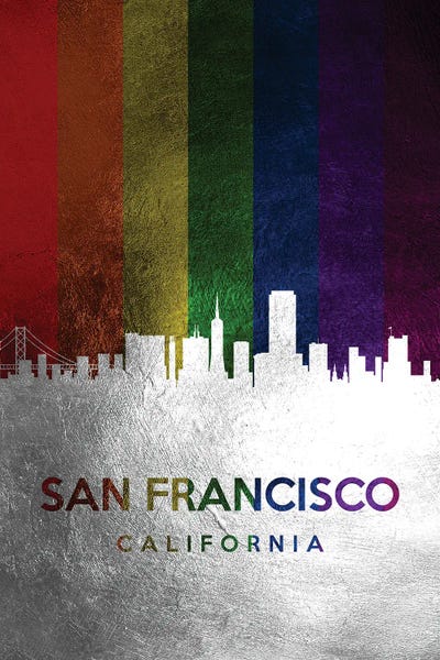San Francisco Skylines: San Francisco California Spectrum Skyline by Adrian Baldovino