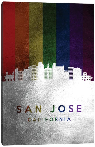 San Jose California Spectrum Skyline Canvas Art Print - San Jose