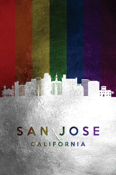 San Jose: San Jose California Spectrum Skyline by Adrian Baldovino