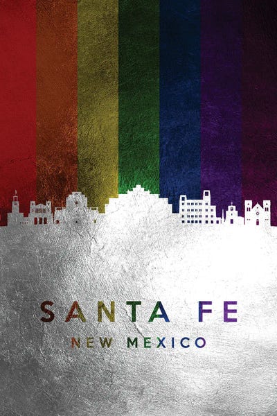 Santa Fe New Mexico Spectrum Skyline by Adrian Baldovino canvas print