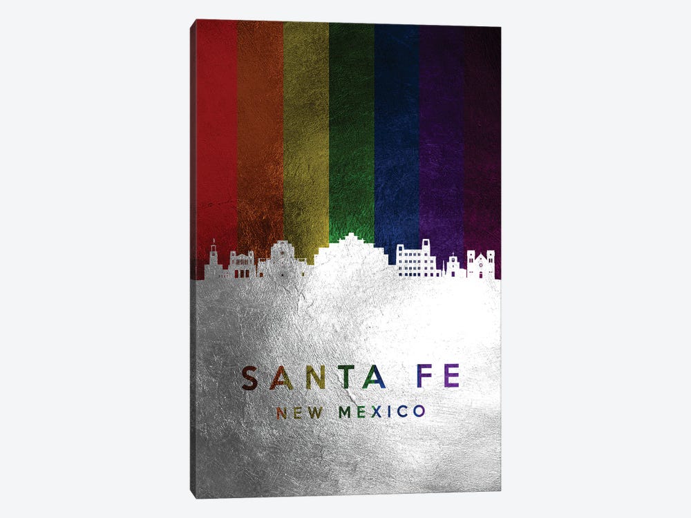 Santa Fe New Mexico Spectrum Skyline by Adrian Baldovino 1-piece Canvas Art