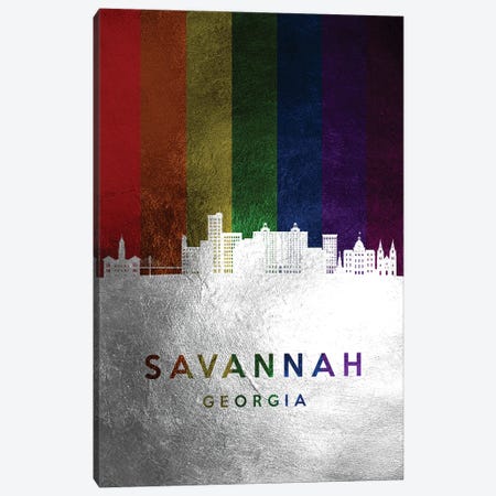 Savannah Georgia Spectrum Skyline Canvas Print #ABV757} by Adrian Baldovino Canvas Artwork
