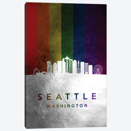 Seattle Washington Spectrum Skyline Canvas Print #ABV758} by Adrian Baldovino Canvas Art Print