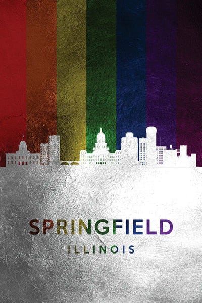 Springfield Illinois Spectrum Skyline by Adrian Baldovino canvas print