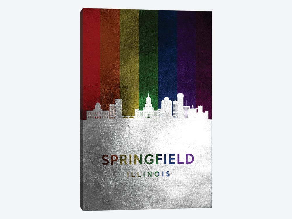 Springfield Illinois Spectrum Skyline by Adrian Baldovino 1-piece Canvas Print