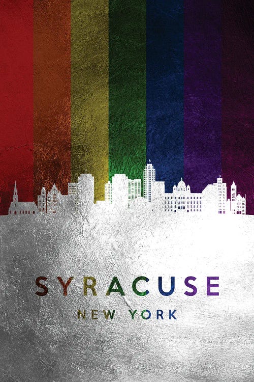 Syracuse New York Spectrum Skyline by Adrian Baldovino wall art