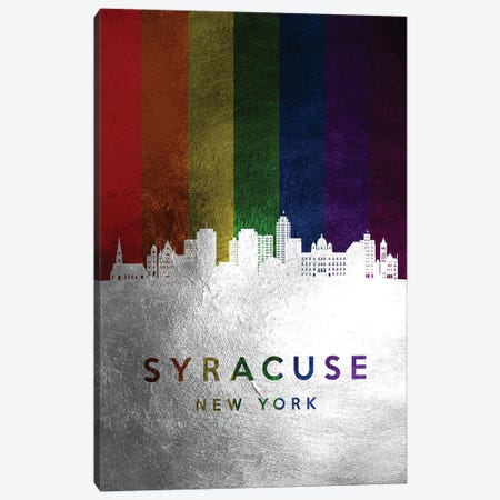 Syracuse New York Spectrum Skyline Canvas Print #ABV761} by Adrian Baldovino Canvas Artwork