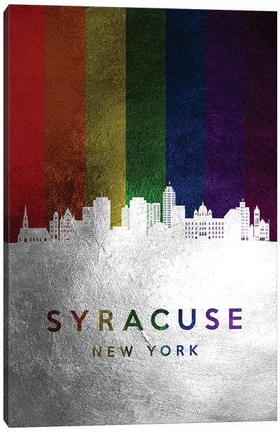 Syracuse New York Spectrum Skyline Canvas Art Print - Adrian Baldovino